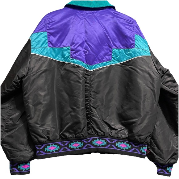 VTG Arctic Cat Western ArcticWear Snowmobile Jacket Thinsulate Coat Mens L Aztec - Picture 2 of 10